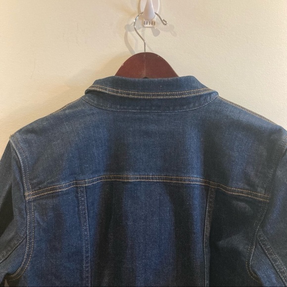 TALBOTS Sz XLP Denim Jean Jacket  With Front Pockets & Button Line Rufflels - Picture 11 of 13